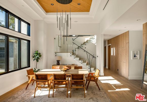 Dining room, Interior, Pendant Lights, Recessed Lighting, Wooden Ceilings, Wood Texture Flooring
