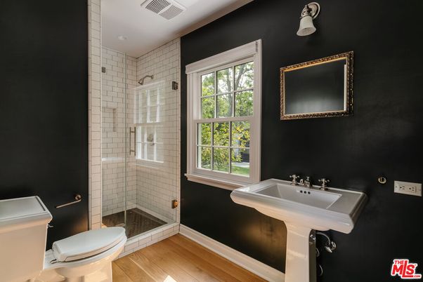 Bathroom, Glass Shower, Interior, Wood Texture Flooring