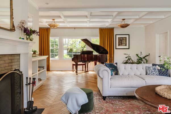 Fireplace, Interior, Piano, Wood Texture Flooring