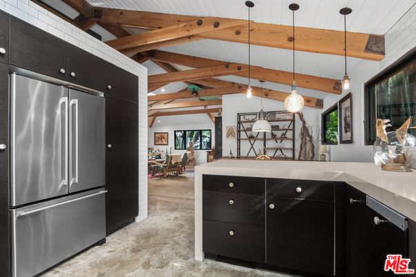 Interior, Pendant Lights, Stainless Steel Appliances, Wooden Beams