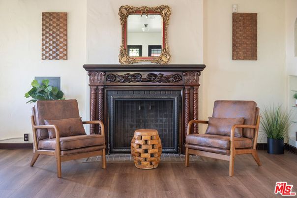Fireplace, Interior, Wood Texture Flooring