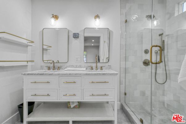 Bathroom, Dual Sink Vanities, Glass Shower, Interior