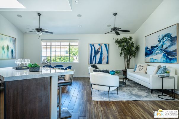 Dining room, Interior, Living room, Recessed Lighting, Wood Texture Flooring