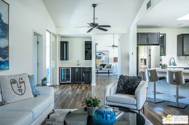 Interior, Kitchen, Living room, Recessed Lighting, Wood Texture Flooring