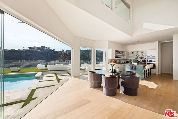 Dining room, Interior, Kitchen, Recessed Lighting, Stainless Steel Appliances, Wood Texture Flooring