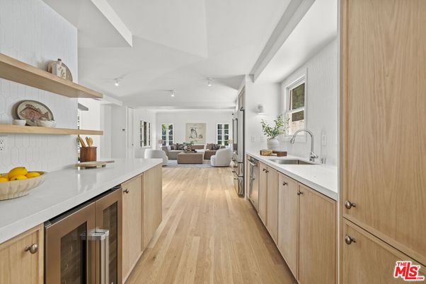 Interior, Kitchen, Living room, Stainless Steel Appliances, Wood Texture Flooring