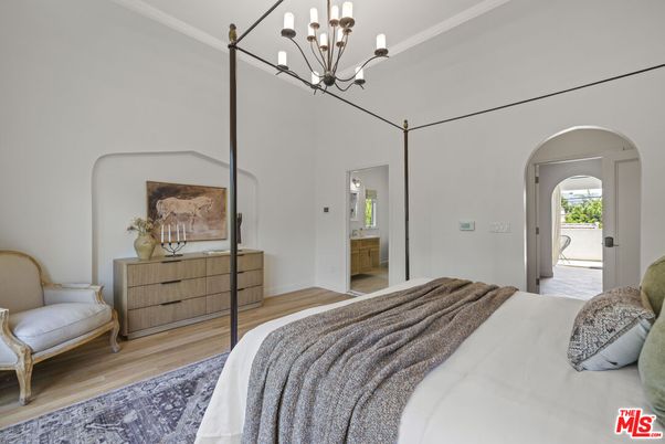 Bedroom, Chandelier, Interior, Wood Texture Flooring