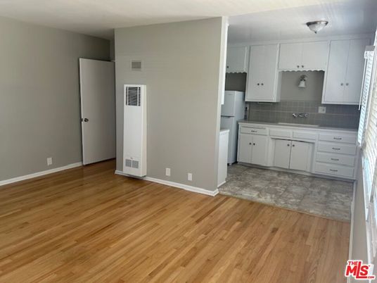 Interior, Kitchen, Tile Countertops, Wood Texture Flooring