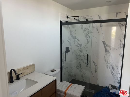 Bathroom, Glass Shower, Interior, Marble Walls
