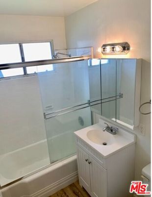 Bathroom, Glass Shower, Interior, Wood Texture Flooring