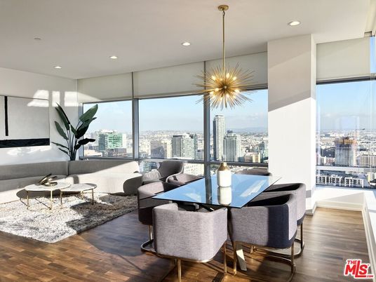 Dining room, Interior, Living room, Pendant Lights, Recessed Lighting, Wood Texture Flooring