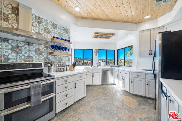Interior, Kitchen, Recessed Lighting, Stainless Steel Appliances, Wooden Ceilings