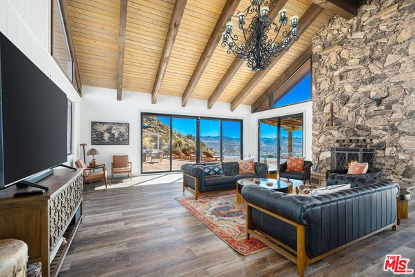 Fireplace, Interior, Living room, Stone Walls, Wooden Beams, Wooden Ceilings, Wood Texture Flooring