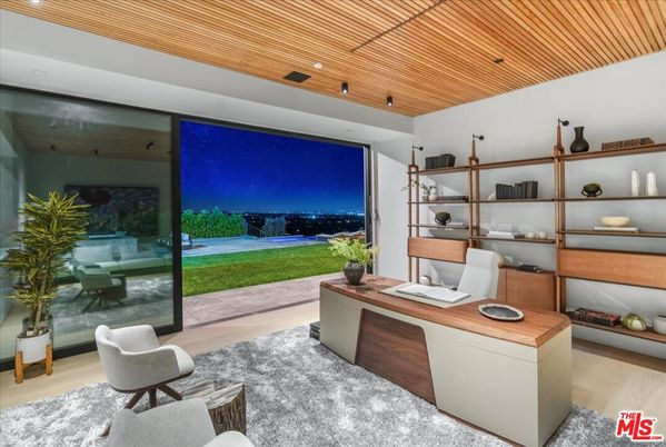 Home Office, Interior, Recessed Lighting, Wooden Ceilings, Wood Texture Flooring