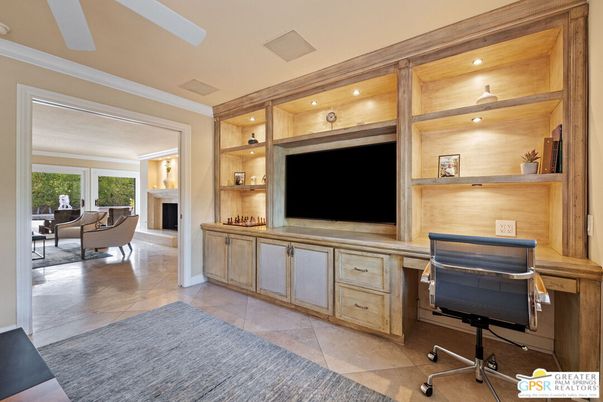 Fireplace, Home Office, Interior, Living room, Recessed Lighting