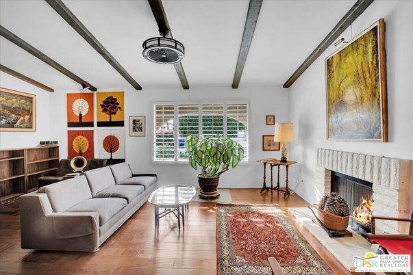 Fireplace, Interior, Living room, Wooden Beams, Wood Texture Flooring
