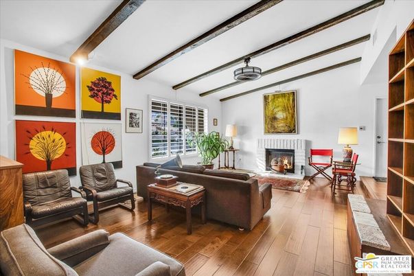 Fireplace, Interior, Living room, Wooden Beams, Wood Texture Flooring