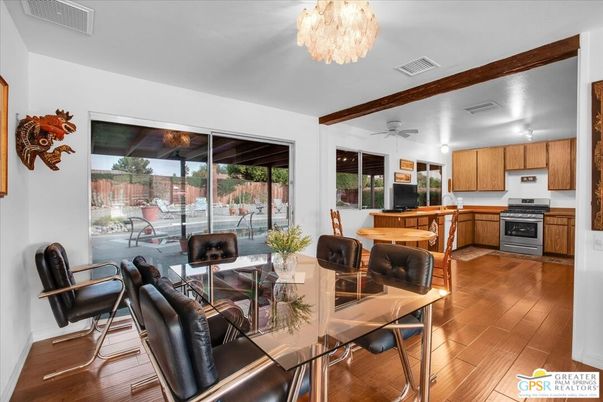 Chandelier, Dining room, Interior, Kitchen, Living room, Wood Texture Flooring
