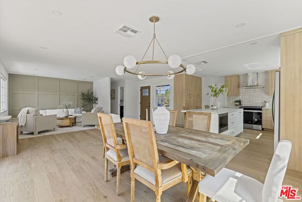 Dining room, Interior, Kitchen, Living room, Pendant Lights, Recessed Lighting, Wood Texture Flooring