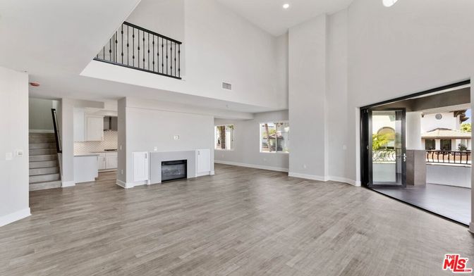 Fireplace, Interior, Recessed Lighting, Wood Texture Flooring