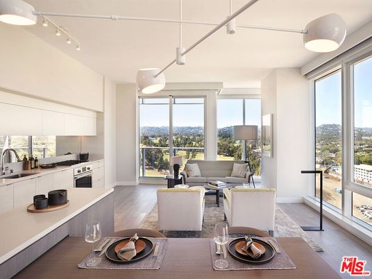 Interior, Kitchen, Living room, Stainless Steel Appliances, Wood Texture Flooring