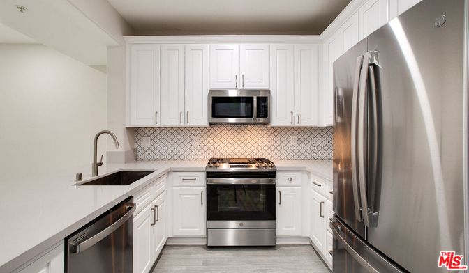 Interior, Kitchen, Stainless Steel Appliances, Wood Texture Flooring