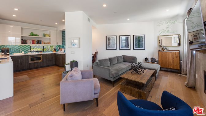 Interior, Kitchen, Living room, Recessed Lighting, Wood Texture Flooring