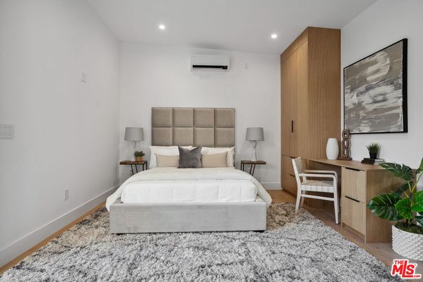 Bedroom, Home Office, Interior, Recessed Lighting, Wood Texture Flooring