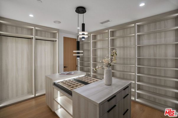 Interior, Pendant Lights, Recessed Lighting, Walk-in Closets, Wood Texture Flooring