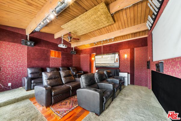 Home Theatre Room, Interior, Theatre Room, Wooden Beams, Wooden Ceilings, Wood Texture Flooring