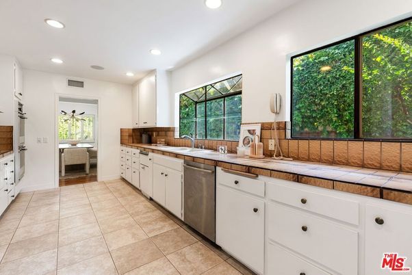 Interior, Kitchen, Recessed Lighting, Stainless Steel Appliances, Tile Countertops