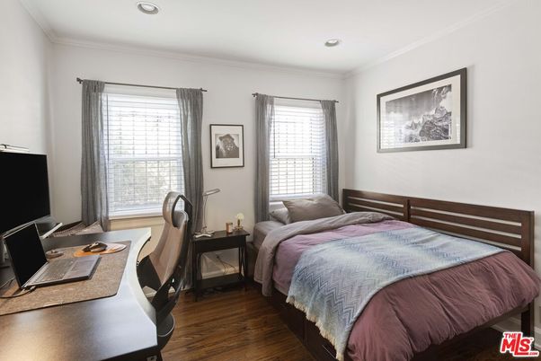Bedroom, Home Office, Interior, Recessed Lighting, Wood Texture Flooring