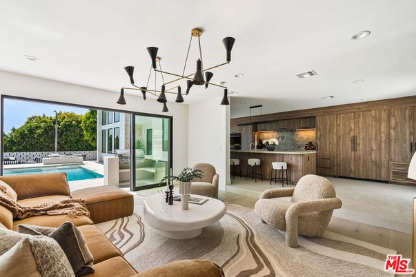 Interior, Kitchen, Living room, Pendant Lights, Recessed Lighting, Wood Texture Flooring, Wooden Walls