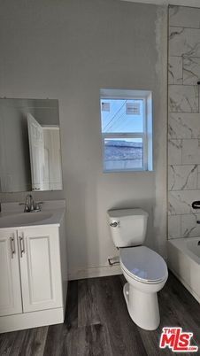 Bathroom, Interior, Marble Walls, Wood Texture Flooring