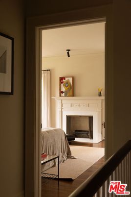 Bedroom, Fireplace, Interior, Wood Texture Flooring