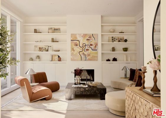 Fireplace, Interior, Living room, Recessed Lighting