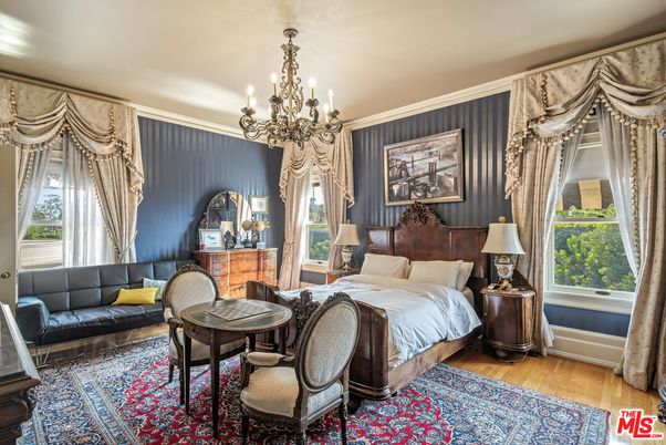 Bedroom, Chandelier, Interior, Wood Texture Flooring