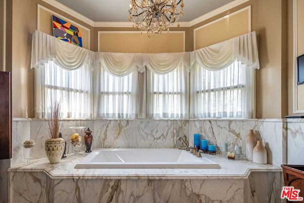 Bathroom, Chandelier, Interior, Marble Walls