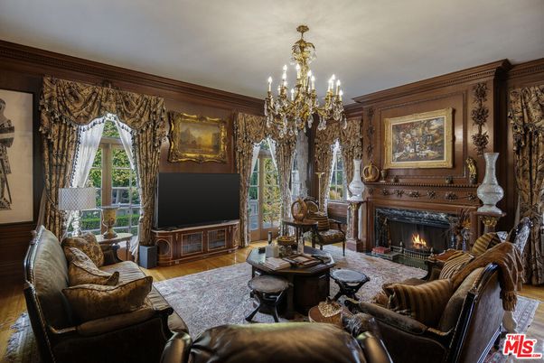 Chandelier, Fireplace, Interior, Living room, Wood Texture Flooring