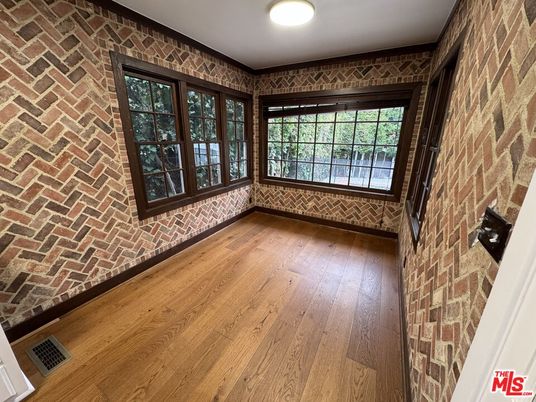 Empty room, Interior, Stone Walls, Wood Texture Flooring