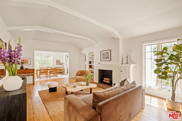 Dining room, Fireplace, Interior, Living room, Wood Texture Flooring