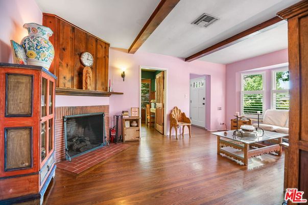 Fireplace, Interior, Living room, Wooden Beams, Wood Texture Flooring, Wooden Walls