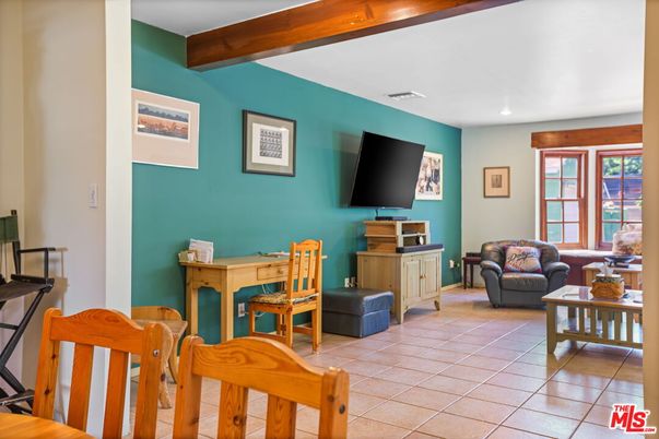 Interior, Living room, Recessed Lighting, Wooden Beams