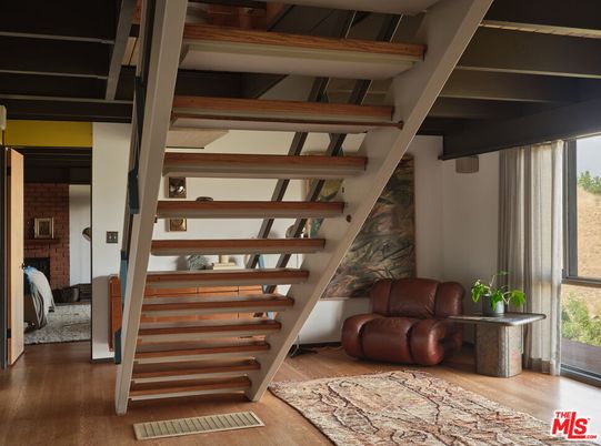 Interior, Stone Walls, Wooden Beams, Wood Texture Flooring