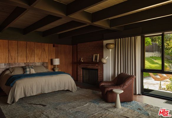 Bedroom, Fireplace, Interior, Stone Walls, Wooden Beams, Wooden Ceilings, Wooden Walls