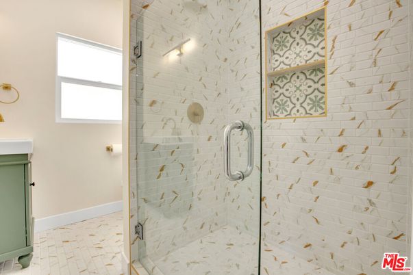Bathroom, Glass Shower, Interior, Stone Walls