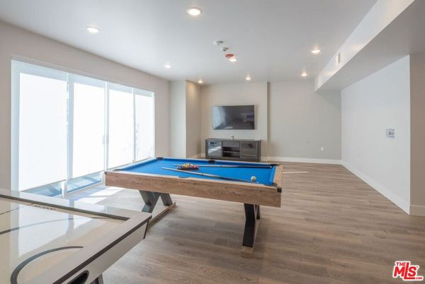 Billiard Table, Game Room, Interior, Recessed Lighting, Wood Texture Flooring