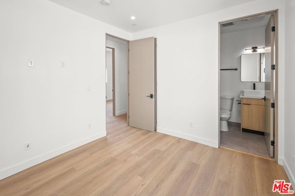 Bathroom, Empty room, Interior, Recessed Lighting, Wood Texture Flooring