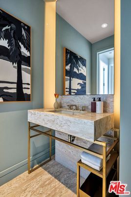 Bathroom, Interior, Recessed Lighting, Wood Texture Flooring