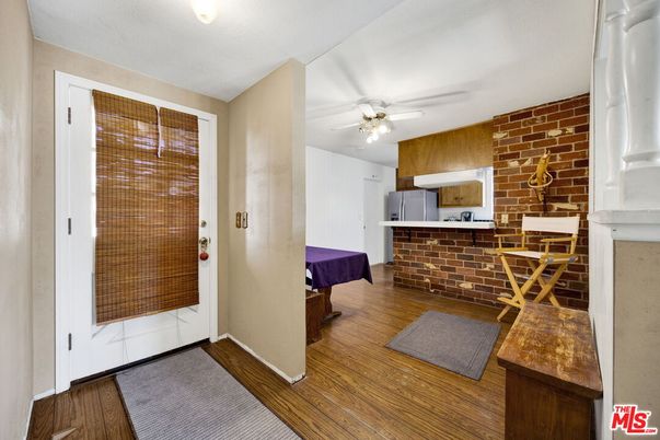 Interior, Stone Walls, Wood Texture Flooring